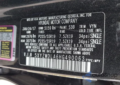 2017 Hyundai Santa Fe Sport 2.0T Ultimate z USA, uszkodzony, nr VIN 5XYZWDLA6HG490063